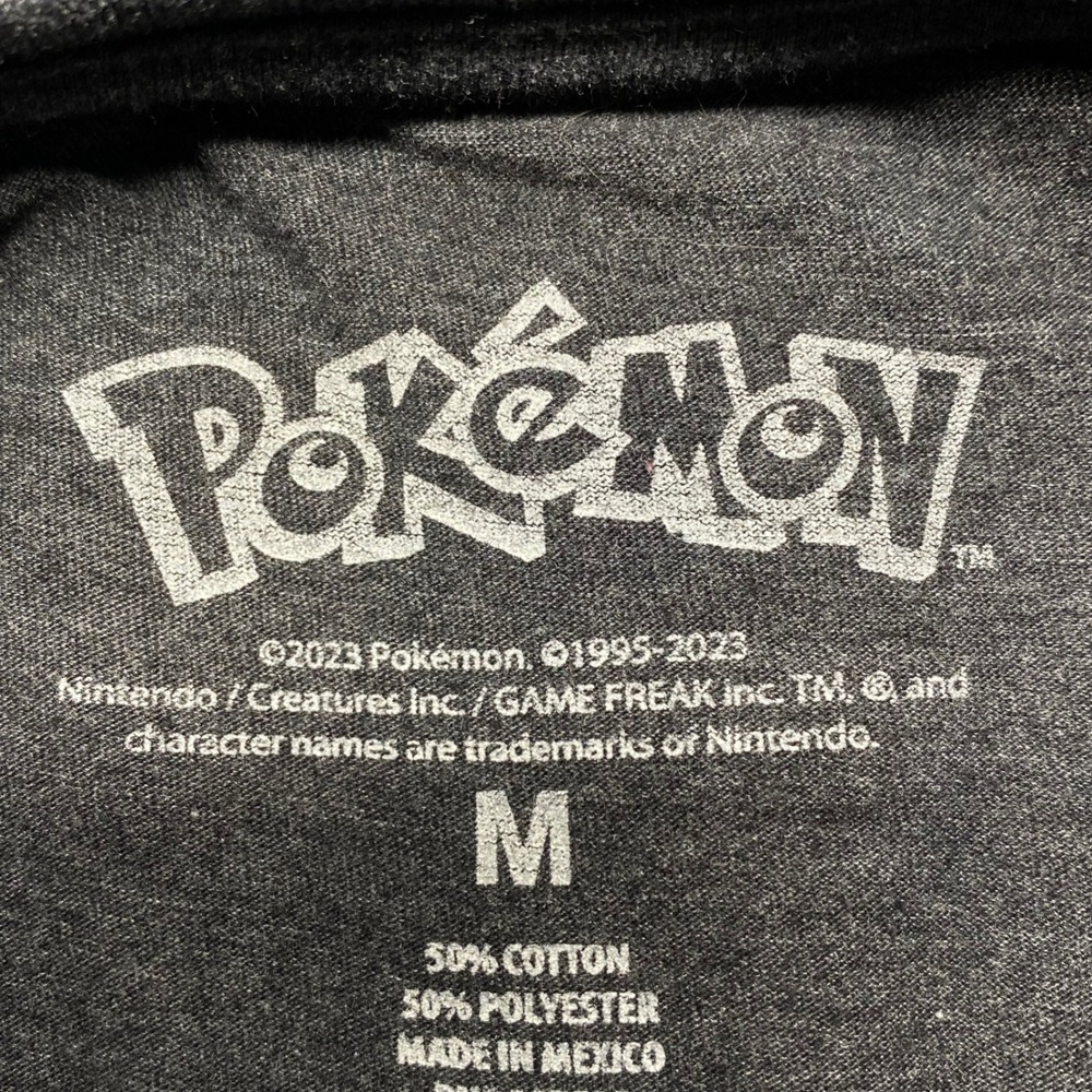 Kids Pokemon Pikachu Graphic T Shirt Charcoal Gray Size M Cotton Polyester Blend - Picture 8 of 11
